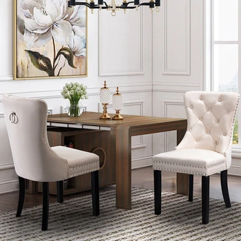 Европейские обеденные стулья из массива дерева Мебель для домашней столовой Современный скандинавский роскошный ресторанный стул Американский стул со спинкой в стиле ретро 16
