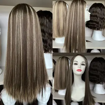 Европейские человеческие волосы TsingTaowigs, еврейский парик, кружевной топ, 22 дюйма, прямой, для женщин, бесплатная доставка 10