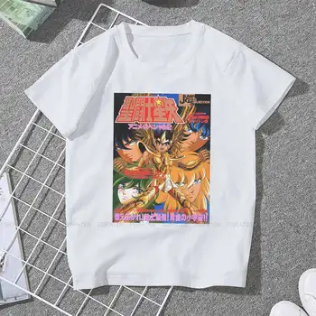 Женская одежда Saint Seiya Manga С мультяшной графикой Женские футболки Винтажные Альтернативные Свободные топы, футболка Kawaii для девочек Уличная одежда 8