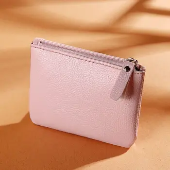 Женская сумка-портмоне, мужской кошелек из мягкой кожи, брелок для ключей, маленькая карточка 6