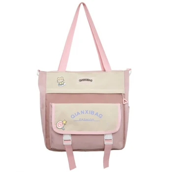 Женская сумка через плечо большой емкости, милая сумка-тоут, японский школьный ранец, модные сумки через плечо, женские сумки-мессенджеры 9