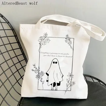 Женская сумка-шоппер Фиби Бриджерс Garden Song С принтом Сумки Harajuku Для покупок, Холщовая сумка-Шоппер для девочек, сумка-Тоут на плечо 11