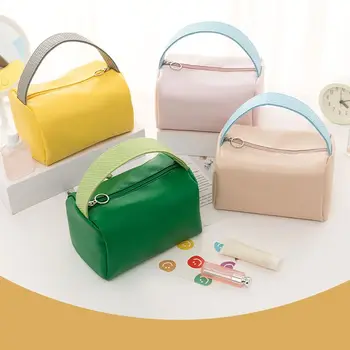 Женская цветовая контрастная дорожная сумка Ins, женская водонепроницаемая сумка для хранения косметики, косметический органайзер большой емкости, косметичка 1