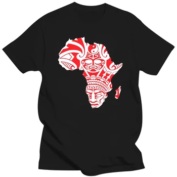 забавная футболка, мужская футболка с африканской традиционной маской на карте Африки 7
