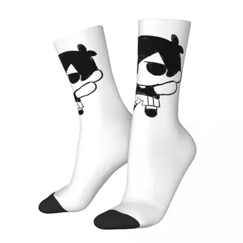 Забавный сумасшедший носок для мужчин, Солнечный хип-хоп Harajuku Omori Game, качественный мужской экипажный носок с рисунком, бесшовный подарок