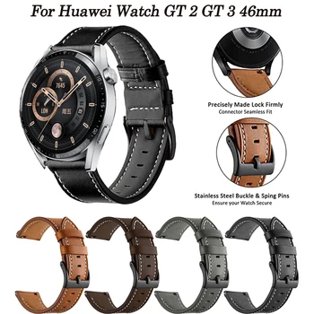 Замена 22 мм/20 мм Кожаного Ремешка Для Huawei Watch GT3 GT3 GT2 2 42 мм 46 мм Смарт-Часов Honor Magic Watch Браслет Ремешок