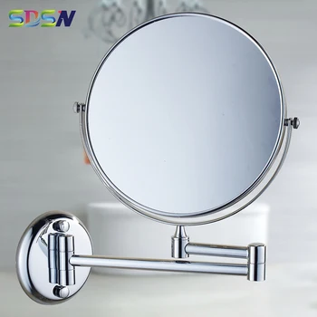 Зеркала для ванной комнаты из высококачественной латуни SDSN, Двойное зеркало для ванны, Современное круглое косметическое зеркало, 3x 5x 7x 10x Хромированные зеркала для ванной комнаты