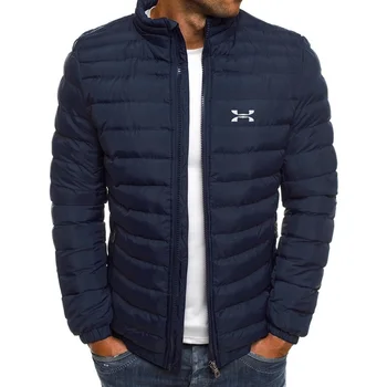 Зимняя куртка Мужская Теплая куртка-парка с воротником-стойкой, уличная мода, повседневный бренд, мужской зимний пуховик 3
