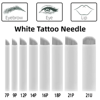 Игла Для Татуировки Microblading Белая Игла 0,18 мм Игла Для Татуировки Ручной Работы Для Губ, Бровей, Полупостоянный Макияж, Аксессуары Для Татуировки 10