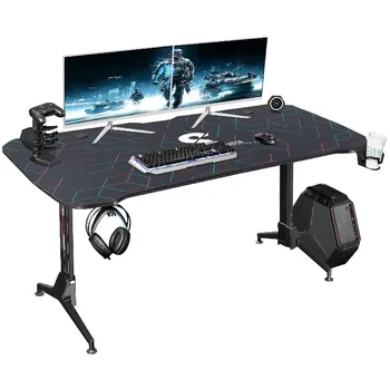 Игровой стол Y-образной формы на стальной раме с регулируемой высотой, черный 63 