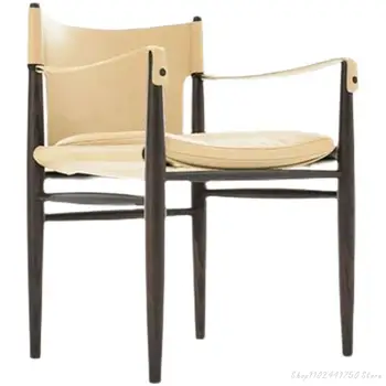 Изготовленное на заказ седло из цельного дерева, обеденный стул, кресло для переговоров в отделе продаж, Книжное кресло, кресло для приема гостей, Дизайнерское кресло