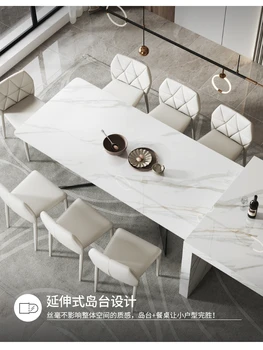 Изготовленный на заказ акриловый каменный стол Современный простой бытовой малогабаритный дизайн из прозрачного закаленного стекла 2021 новый обеденный стол 14