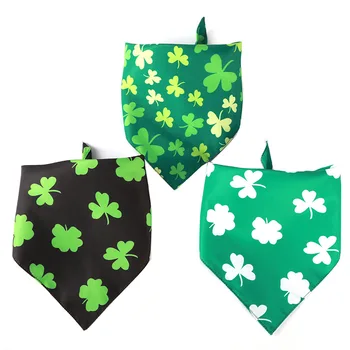 Ирландский день Двойной День Святого Патрика Треугольный шарф для домашних животных, шарф для собак