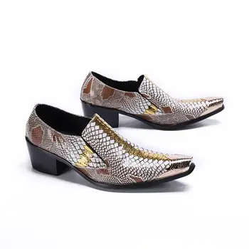Итальянская официальная мужская обувь ручной работы из змеиной кожи, Модная обувь для вечеринок, клубные модельные туфли больших размеров, мужская обувь, броги 2