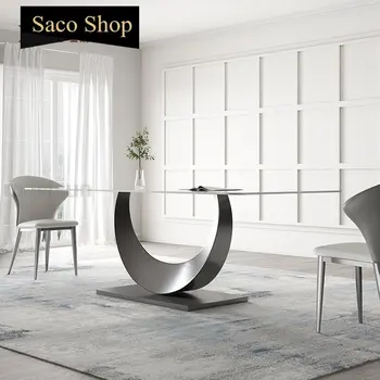 Итальянский минималистичный обеденный стол из шифера Консольного размера Роскошный Современный прямоугольный Кухонный стол креативного дизайнера Esstische 10