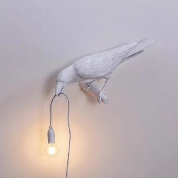 Итальянский настенный светильник Bird Дизайнерские настенные светильники из смолы для гостиной спальни домашнего лофта Со светодиодными настенными светильниками Прикроватные светильники 16