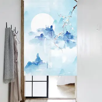Китайская живопись тушью Дверная занавеска Занавеска для спальни Половинная занавеска для ванной комнаты Кухонная перегородка Занавеска