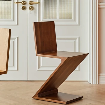 Китайские обеденные стулья в стиле ретро Со спинкой из массива дерева, Кухонный обеденный стул, Дизайнерский Креативный одноместный стул, мебель для столовой 11