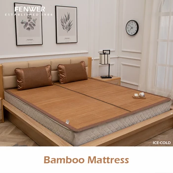 Китайский бамбуковый коврик FENWER Производство натурального бамбука, летний матрас natural comfort, полноразмерный складной Twin King Queen 15