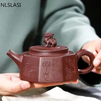 Китайский бутик-чайник Yixing из фиолетовой глины Bafang Kylin чайники beauty kettle Чайный сервиз Индивидуальные подарки Аутентичные 250 мл 16