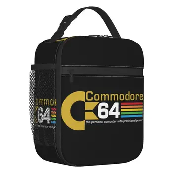 Классические ретро-пакеты для ланча Commodore 64 с изоляцией для женщин, компьютер C64 Amiga, термоохладитель, Школьный ланч-бокс для еды 13
