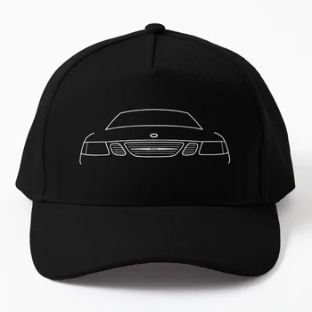 Классический автомобиль Saab 9-3, белая бейсболка с графическим контуром, черная | -F-| Солнцезащитная кепка, мужская кепка для гольфа, женская кепка