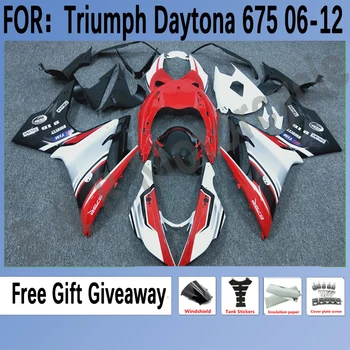 Комплект Мотоциклетных Обтекателей для Triumph Daytona 675 2006 2007 2008 2009 2010 2012 675R 2006-2012 Комплект Кузовных Обтекателей Красный Черный
