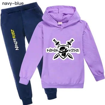 Комплект одежды для мальчиков Ninja, весенне-осенние модные толстовки, спортивный костюм NINJA KIDZ, футболка с капюшоном, детская толстовка для девочек 4