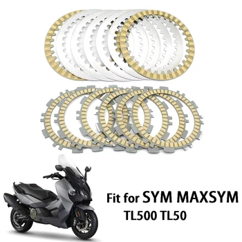Комплект фрикционных пластин мотоцикла Pokhaomin Комплект сцепления Стальной для SYM MAXSYM TL500 TL508 12