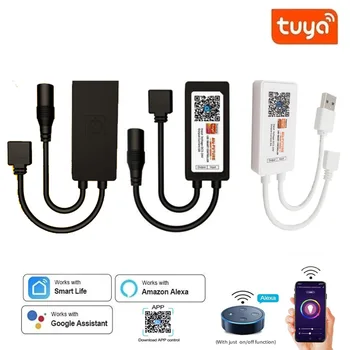 Контроллер светодиодной ленты Tuya WiFi RGB DC5-24V Wireless Wifi Smart Life App Голосовое управление для одноцветной ленты RGB-лампы