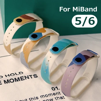 Красочный ремешок для Xiaomi Mi Band 6 5 Спортивный браслет Силиконовый браслет для Mi Band5 Сменные ремешки для ремешка для часов Mi Band6