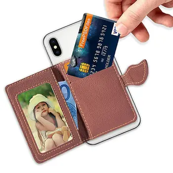 Креативный чехол-бумажник для мобильного телефона из искусственной кожи Для женщин и мужчин, деловой держатель кредитной идентификационной карты, Наклейка на задний карман мобильного телефона, клей 3M 4