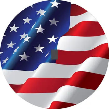 Крышка запасного колеса с изображением американского флага с отверстием для камеры заднего вида (камера заднего вида 245 /7517r) 15