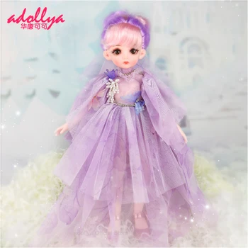 Кукла Adollya BJD Фиолетовая Мечта 32 см Шарнирная Кукла с Шаровидным Шарниром Включает Одежду 3D Глаза 26 Подвижных Суставов Принцесса 1/6 BJD Куклы 6