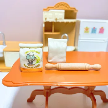 Кукольный домик, миниатюрная кухня, игра с едой, мука, скалка, реквизит для съемки моделей 16