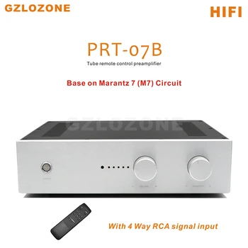 Ламповый предусилитель с дистанционным управлением HIFI PRT-07B с 4-полосным входом сигнала RCA на базе схемы Marantz 7 (M7)