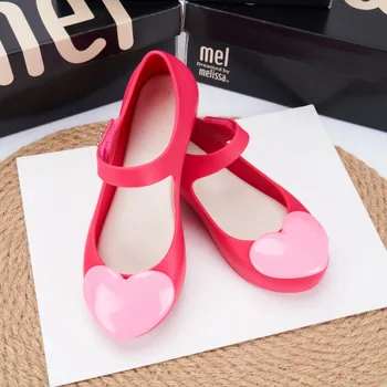 Летние сандалии Mini Melissa Gilr Princess 2023, детская модная милая желейная обувь из ПВХ для больших девочек, мягкая пляжная обувь HMI123 8