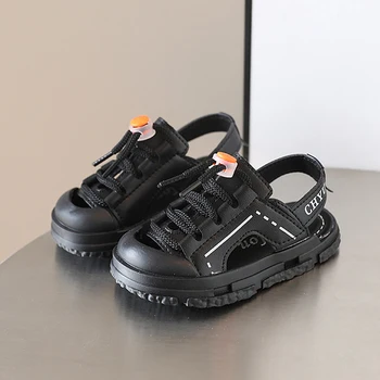 Летние удобные детские сандалии для мальчиков и девочек 3-летнего возраста, пляжная обувь для девочек, стильные детские сандалии 1-6 лет 15