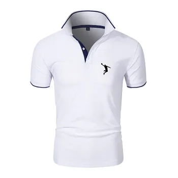 Летняя новая мужская высококачественная повседневная рубашка ПОЛО с короткими рукавами, классная и удобная спортивная одежда 2023, высококачественный топ 15