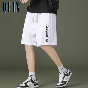 Лето 2023, Корейская мода, повседневные Мужские шорты в стиле хип-хоп, уличная одежда, Баскетбольные шорты с буквенным графическим принтом, мужские шорты, спортивная одежда 5