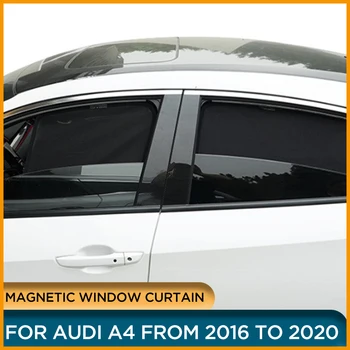 Магнитный Солнцезащитный козырек на боковое стекло для Audi A4 2020 2019 Окна боковой двери автомобиля, Сетчатый чехол для занавесок для Audi A4 2016 2017 2018 7