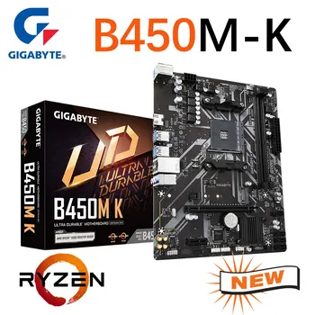 Материнская плата Gigabyte B450M-K AM4 с поддержкой DDR4 процессора AMD Ryzen Socket AM4 ADM B450 Материнская плата 64 ГБ Настольный PCIe 3.0 M.2 Micro ATX 12