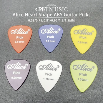 Медиаторы для гитары Alice 120шт из АБС-пластика, гладкий пластиковый медиатор стандартной формы в виде сердца, цвет и произвольная толщина