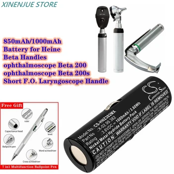 Медицинская батарея 850 мАч/1000 мАч для Ручек Heine Beta, Офтальмоскопа Beta 200, 200s, Короткой Ручки F.O.Laryngoscope 5