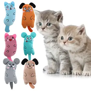 Милые Игрушки для кошек, Забавная интерактивная Плюшевая игрушка для кошек, Мини-Скрежещущие зубами Игрушки из кошачьей мяты, Котенок, Жующий Скрипучую игрушку, Аксессуары для домашних животных 3