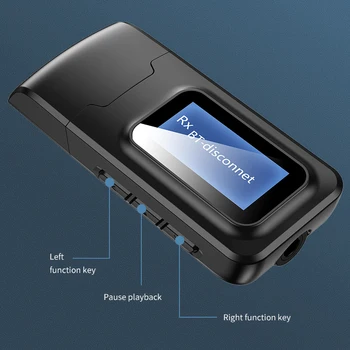 Мини USB Bluetooth 5.0 Приемник Передатчик с ключом аудио с ЖК дисплеем Беспроводной адаптер для телевизора автомобильного ПК Наушники 3,5 мм AUX