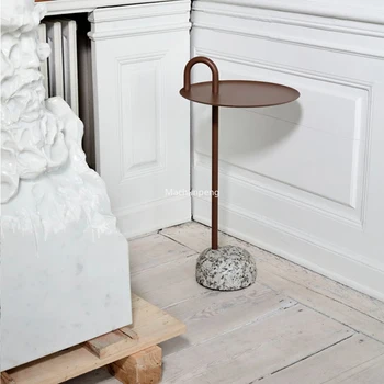 Минималистичные Современные журнальные столики, милый маленький круглый столик в скандинавском стиле для прихожей, Железный Мини-стол для спальни, Вспомогательная мебель для гостиной 13