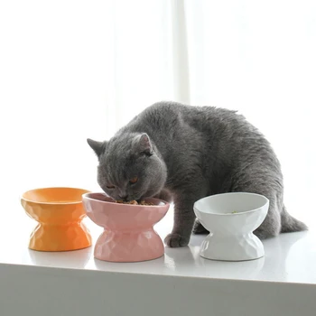 Миска для корма для домашних животных, пищевая керамическая миска для воды / кормления кошек / собак, прочные стоячие нескользящие миски для домашних животных 12
