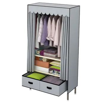 Многокамерный бытовой Современный простой нетканый шкаф для защиты от пыли, шкаф для хранения одежды, шкаф для одежды, шкаф для одежды, мебель для дома 6