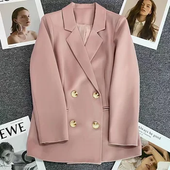 Мода 2023 Весна Лето Офисный женский пиджак Шикарные Элегантные женские пальто отложной воротник повседневные блейзеры с длинным рукавом Пальто 13